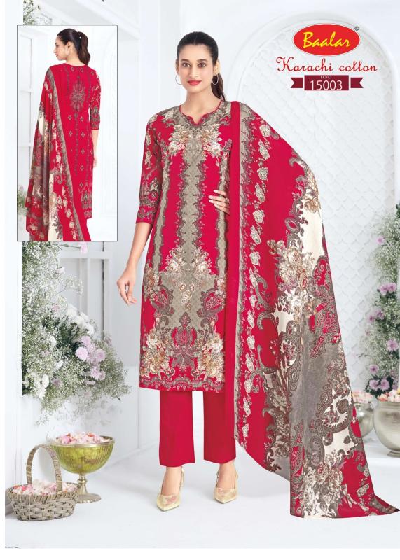 Baalar karachi vol 15 suryajyoti dress material wholesale in surat